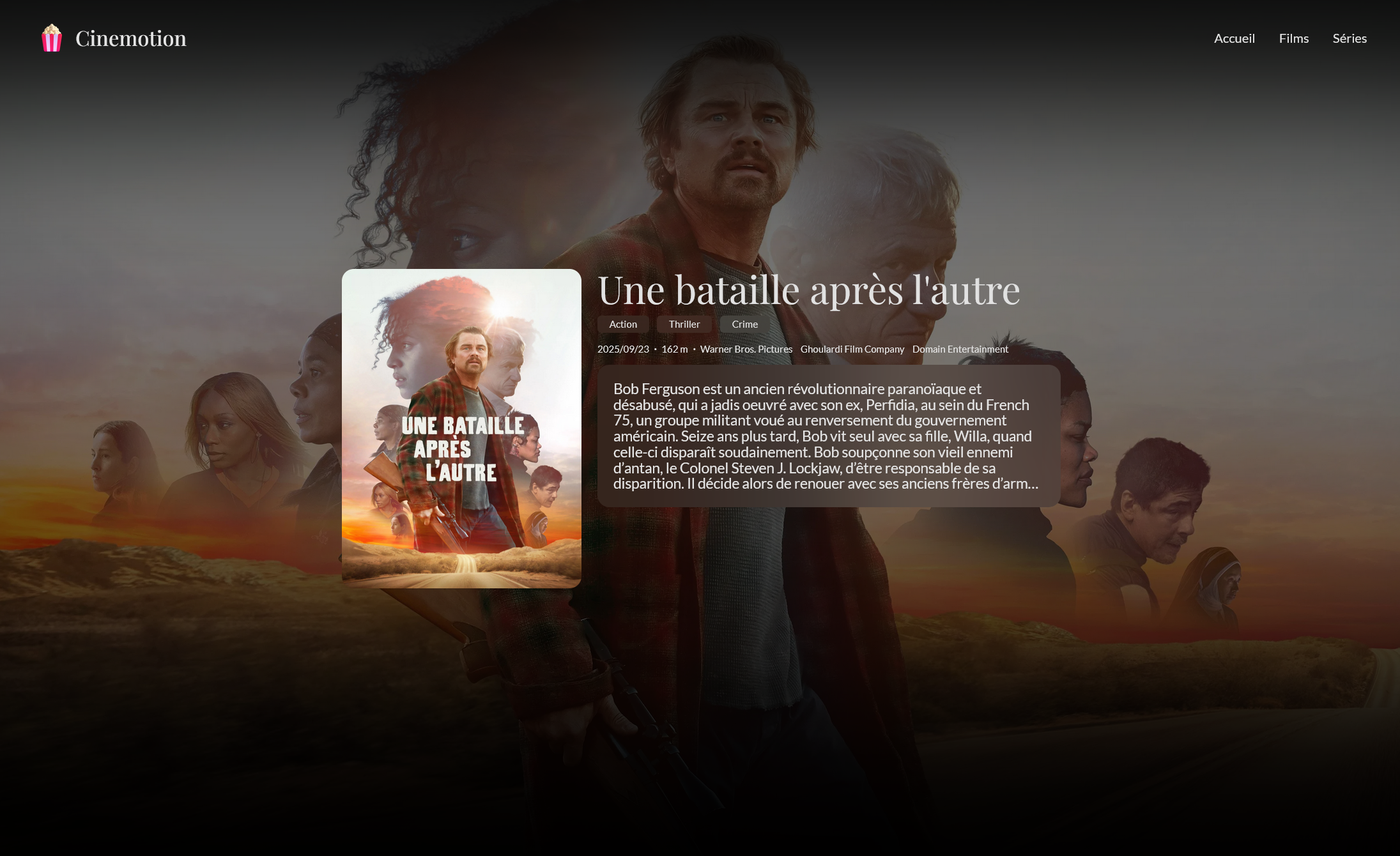 Page de détails des films