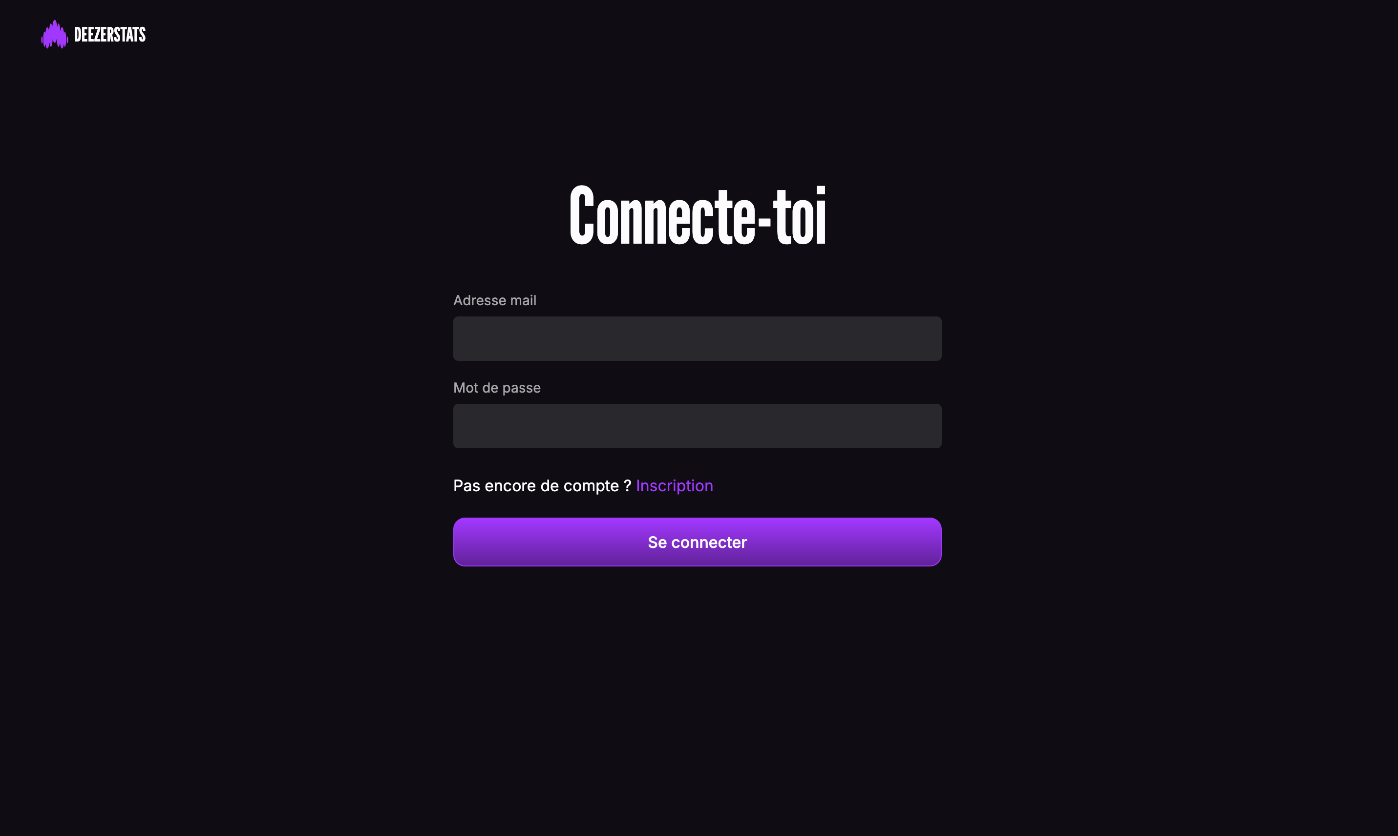 Screenshot de la page de connexion